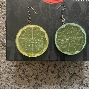 Lemon & lime dangly earrings